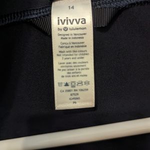 Ivivva by Lululemon navy blue girls' athletic zip up jacket youth 14